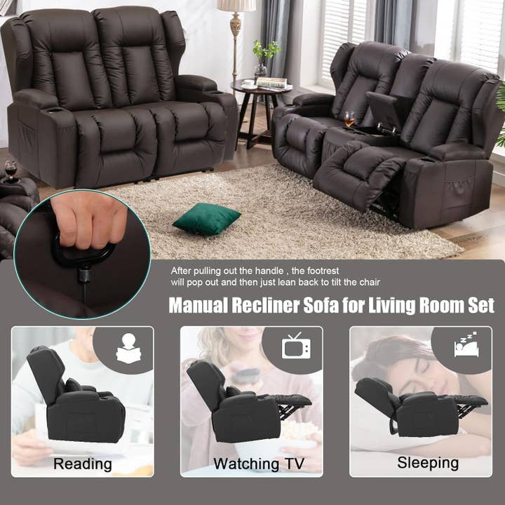 ShipItFurniture - Wholesale Sofa - 54" RV Recliner Loveseat - Manual