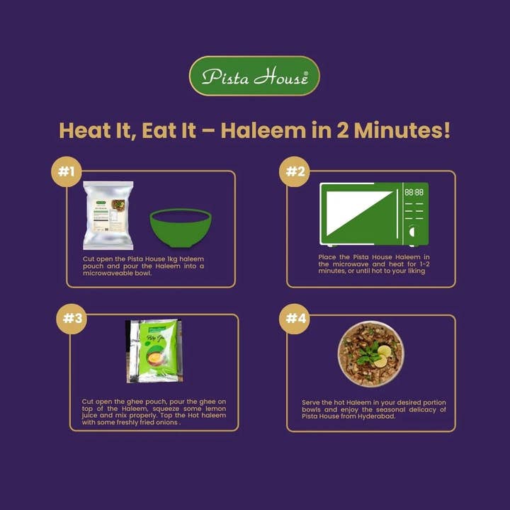 India shopping - Wholesale Shelf Stable Prepared Meal - Pista House Mutton Haleem - 1kg Travel Pack