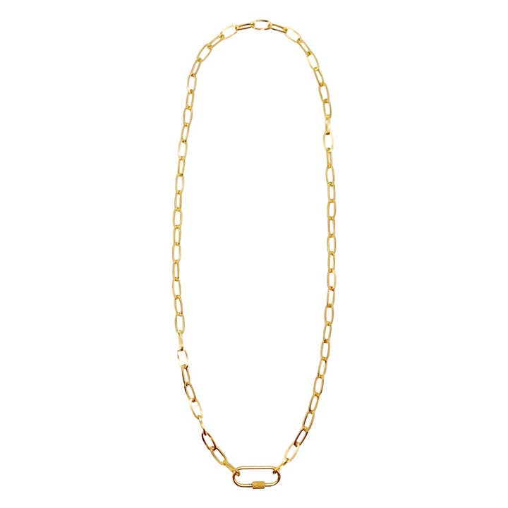 KIKICHIC - Wholesale Link & Chain Necklace - Open Carabiner Link Chain Necklace