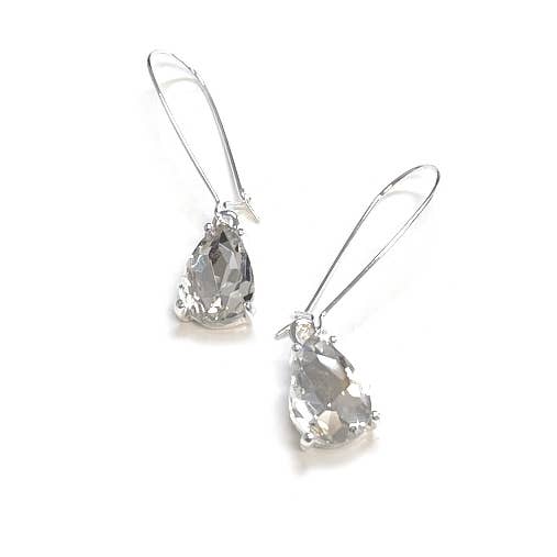 StarryNYC - Wholesale Dangle Earrings - Midi Size Teardrop 5A Grade Glass Drop Kidney Wire Earrings14