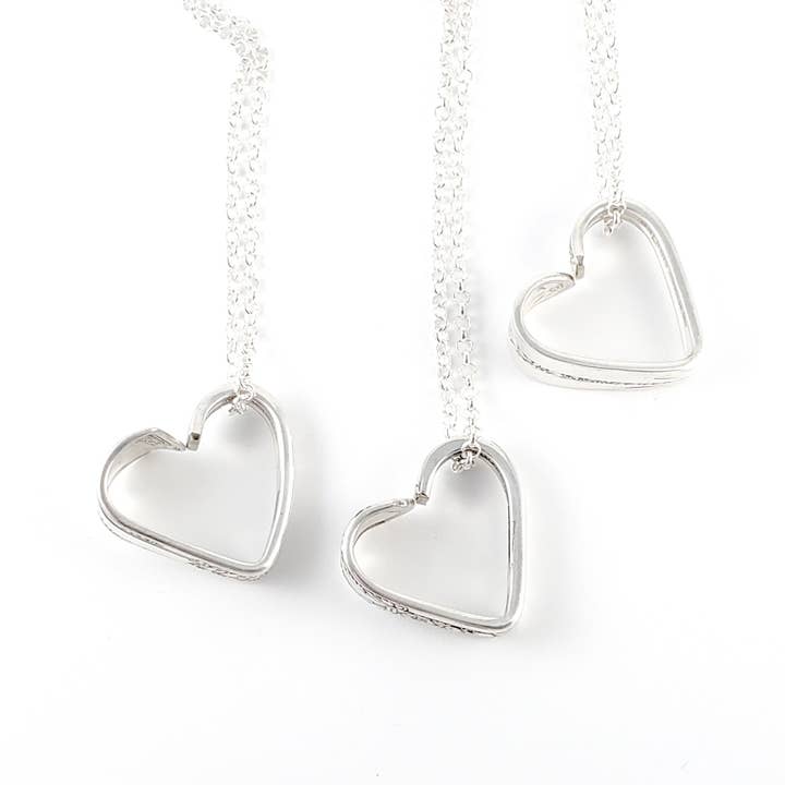 Midnight Jo - Wholesale Pendant/Charm Necklace - Mixed Bag Upcycled Spoon Open Heart Necklace