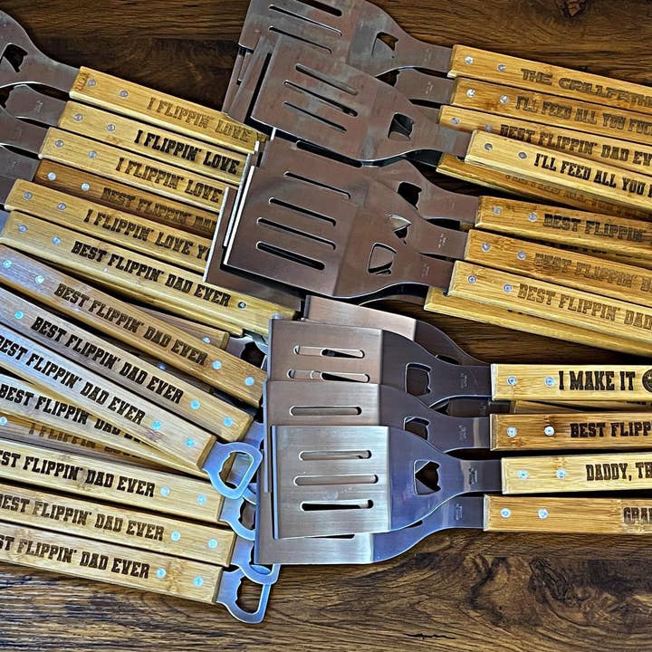 Custom Personalized Barbecue Spatula for Dad Fathers Day and other Purchase Wholesale barbecue grill. Free Returns & Net 60 Terms on Faire trending on Faire.