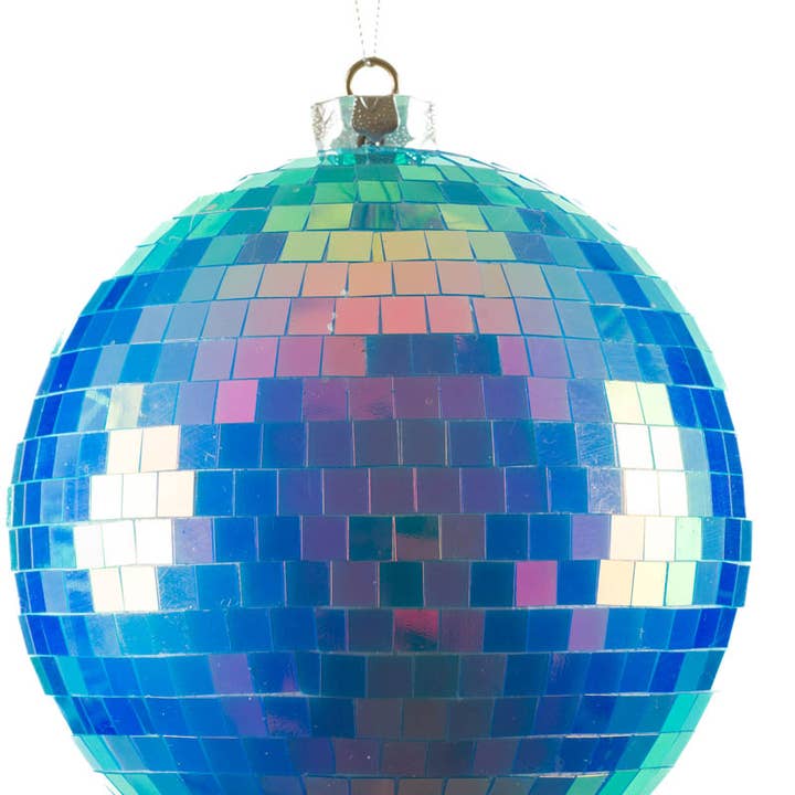Starlight Collection - Wholesale Ornament - Iridescent Blue Disco Bulb Ornament0