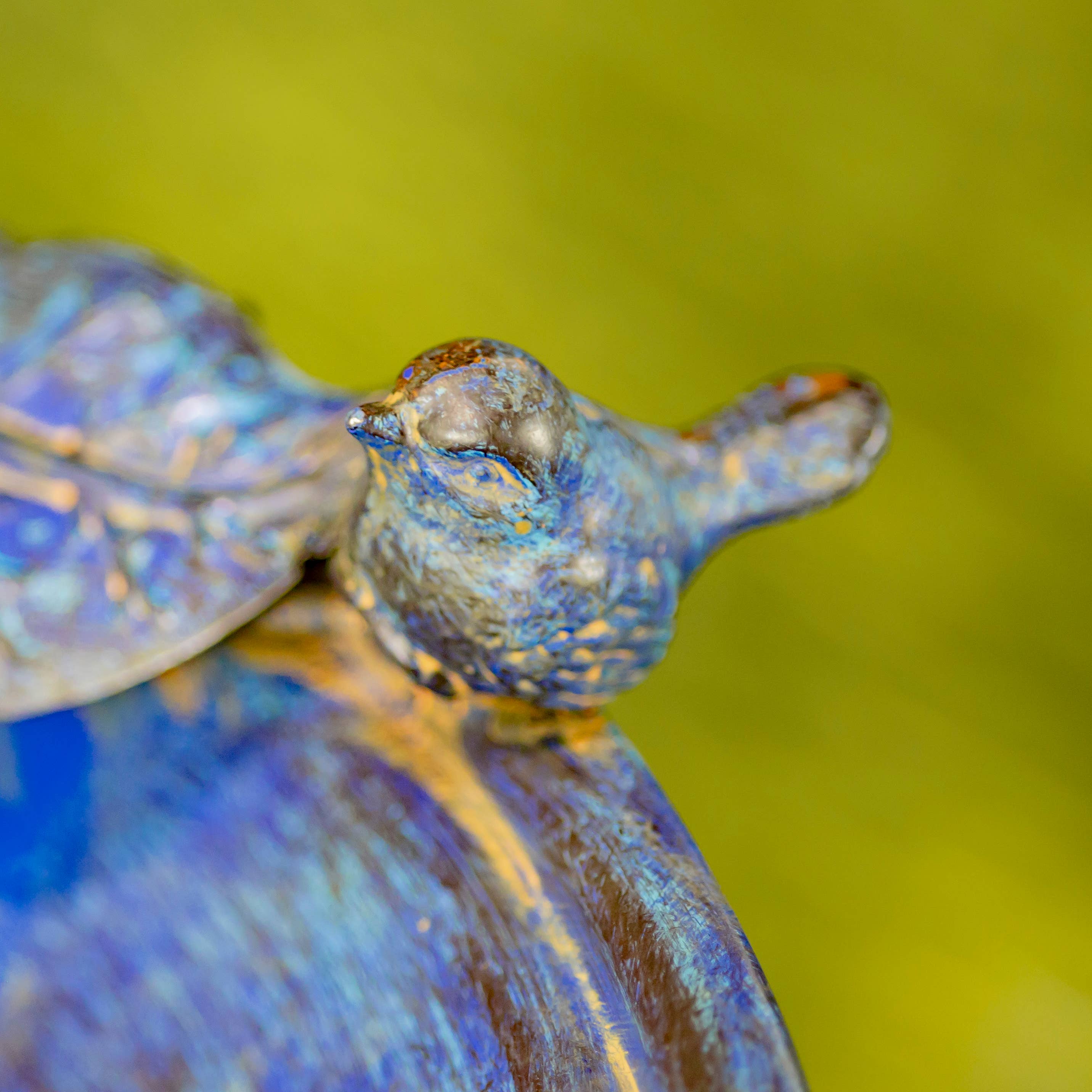 Zaer Ltd. International - Wholesale Bird Bath - 30.7" Tall Round Iron Birdbath with Rose & Bird Accents3