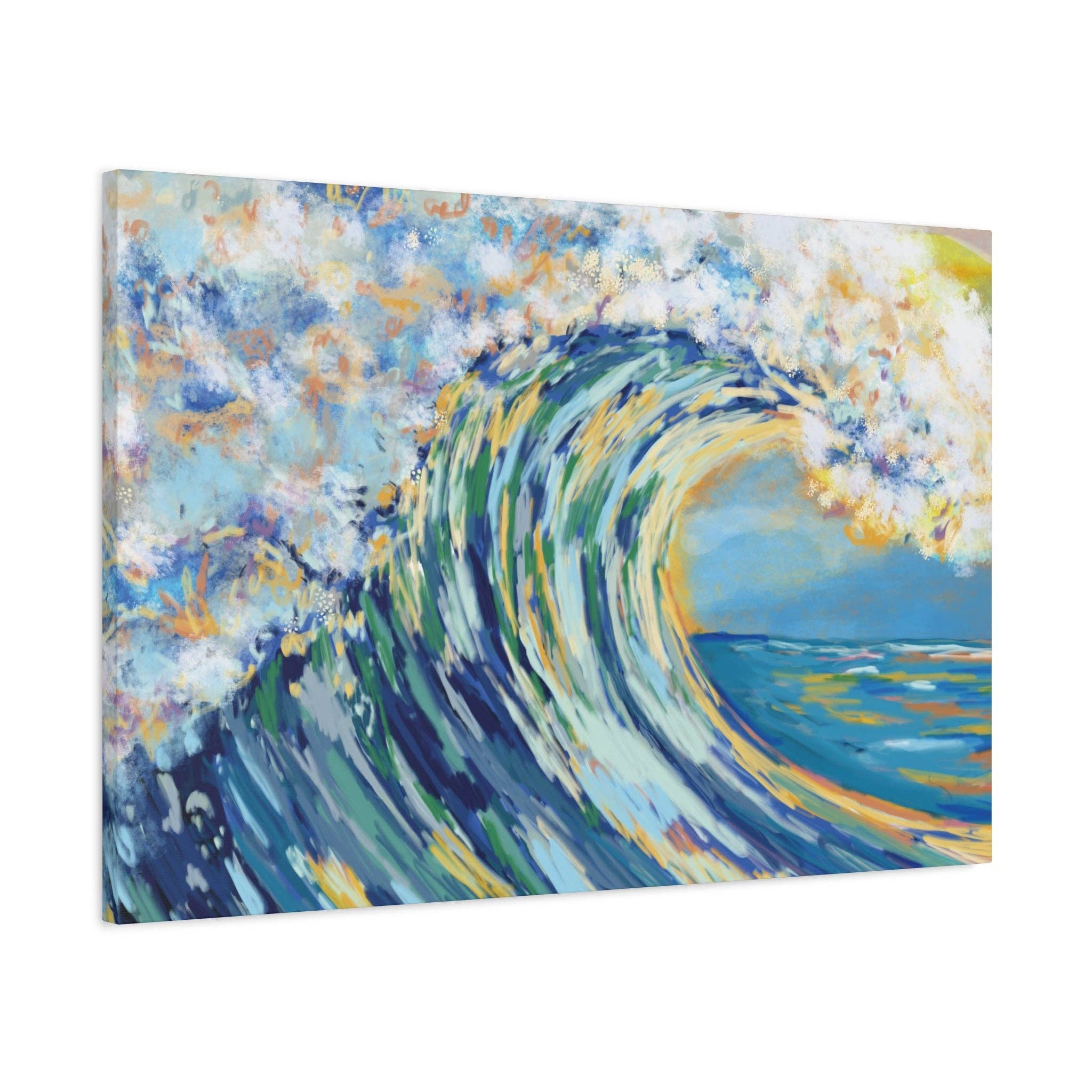 Blue Cava - Wholesale Canvas Art - Ocean Wave Art Canvas Print - Stretched 1.25" Depth25