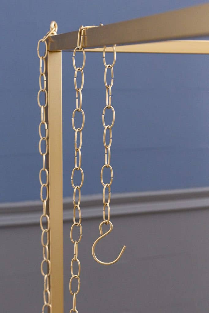 A&B Home Group Inc. - Wholesale Display Shelf - 55x27.5x27.5" Golden Iron Stand With Chains 1EA/CTN5