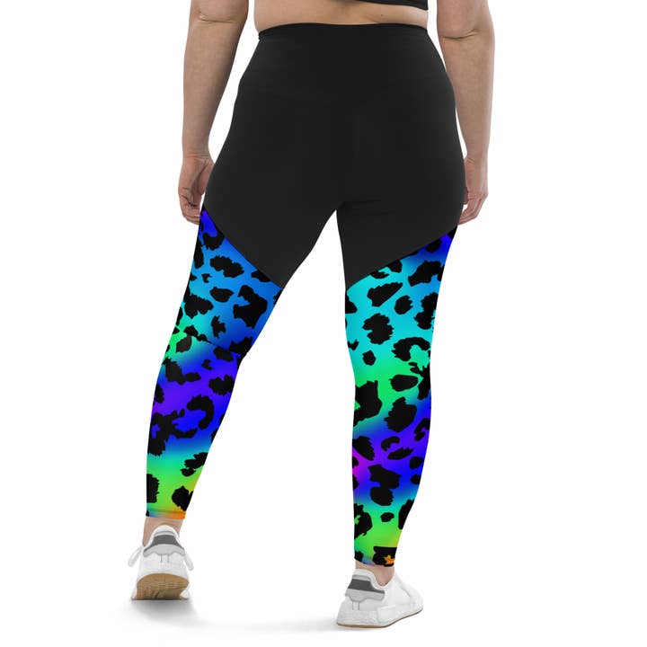 Rainbow Cheetah Sports Leggings for wholesale by FreshPrintzDesign