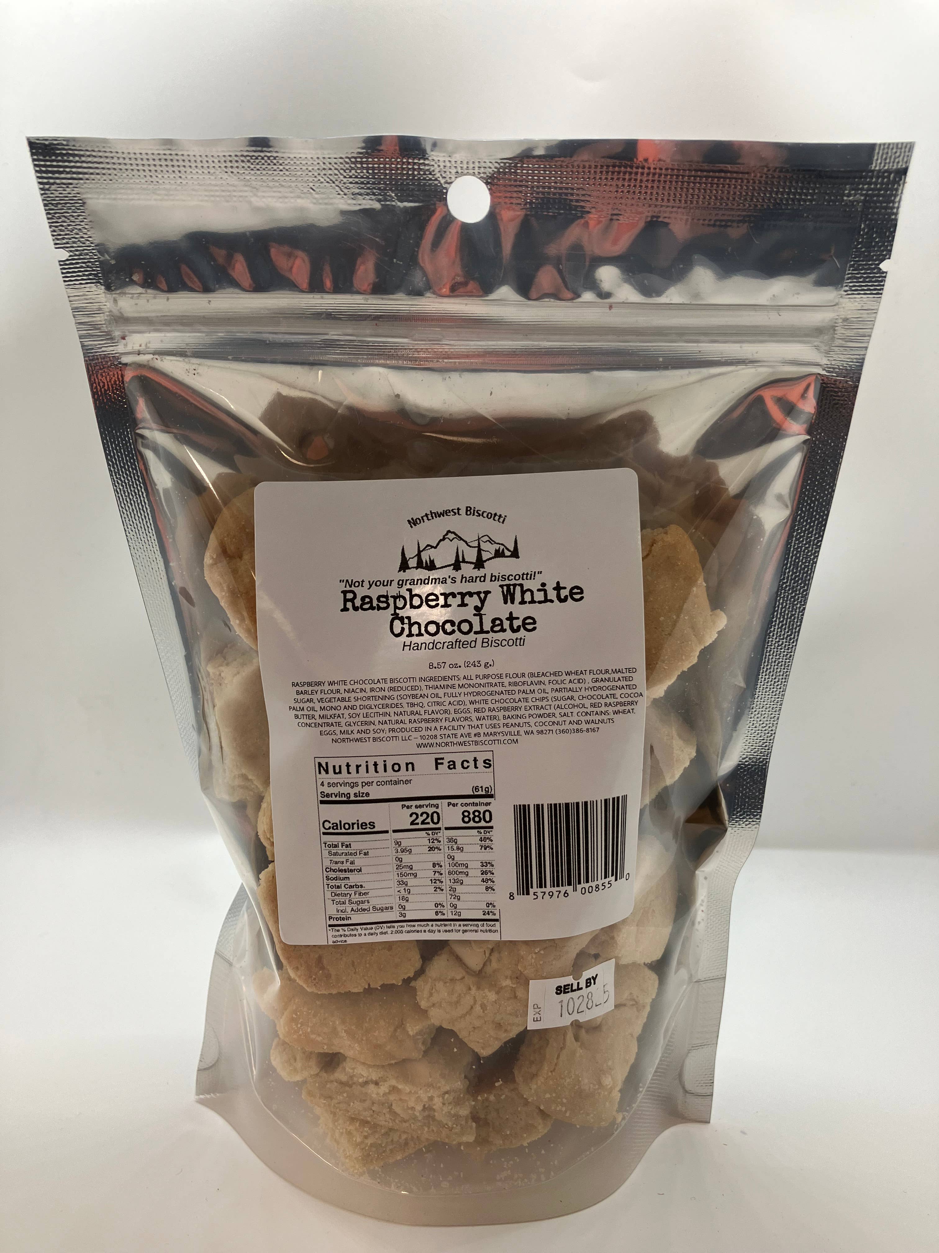 Northwest Biscotti, LLC – wholesale Kakor – Raspberry Vit Choklad Bites