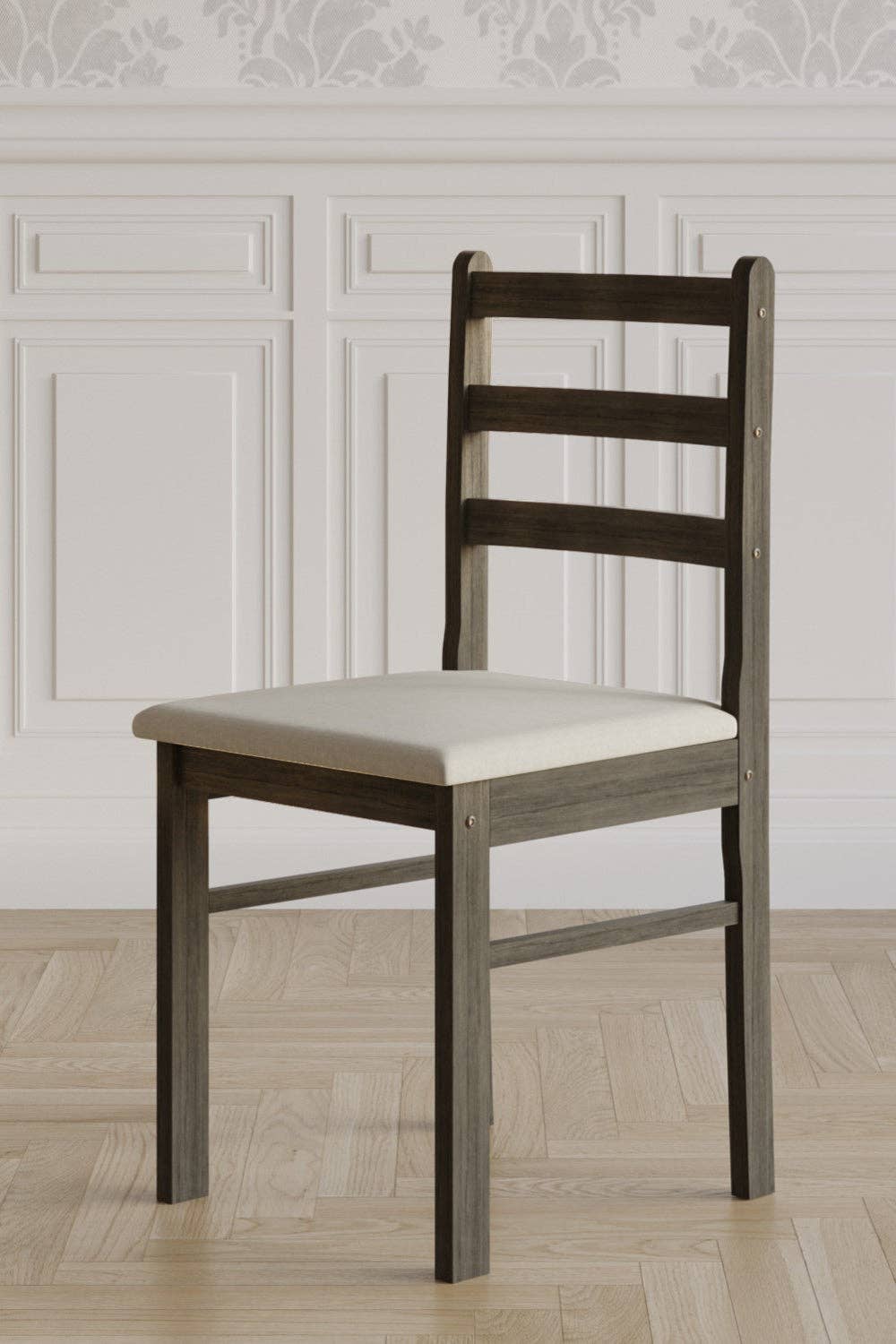 Home Design - Wholesale Chair - 5-Piece Milford Starter Modern Indoor Dining Set, Taupe, Rounded-edge table, Ladder-back chairs, Padded seats, Small-space friendly, Elegant design6