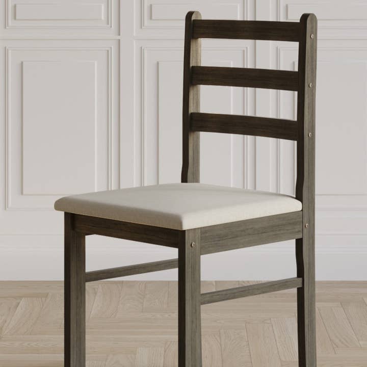 Home Design - Wholesale Chair - 5-Piece Milford Starter Modern Indoor Dining Set, Taupe, Rounded-edge table, Ladder-back chairs, Padded seats, Small-space friendly, Elegant design6