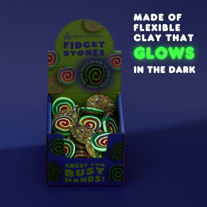 GeoCentral - Wholesale Fidget Toy - Kids - Fidget Stones – Sensory Glow in the Dark Tool1