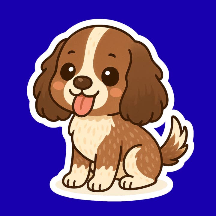 English Cocker Spaniel Vinyl Sticker | Kawaii Dog Art | Cute Dog Lover Gift | 3” Water-Resistant Vinyl | 18 Color Variants for wholesale by Designs by Mysh