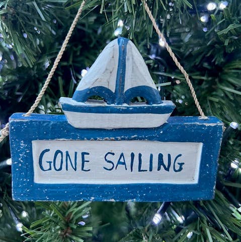 Erik & Mike - Wholesale Ornament - Gone Sailing Sign Christmas Ornament nautical coastal0