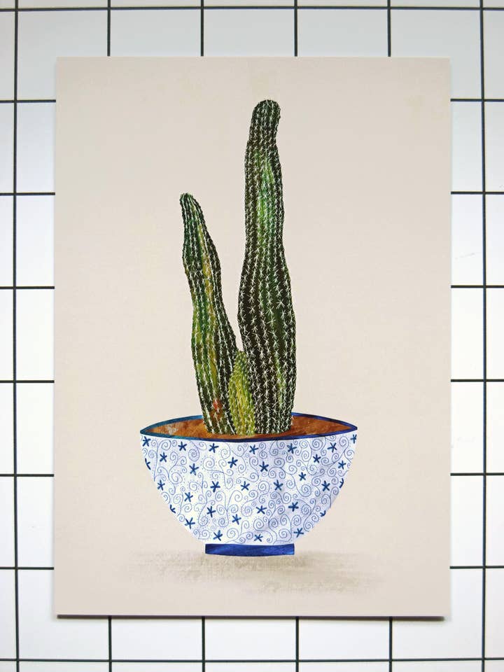Stampa artistica opaca Tall Cactus/A4 + A3/350 gsm per la vendita all'ingrosso da parte di Freya Snow