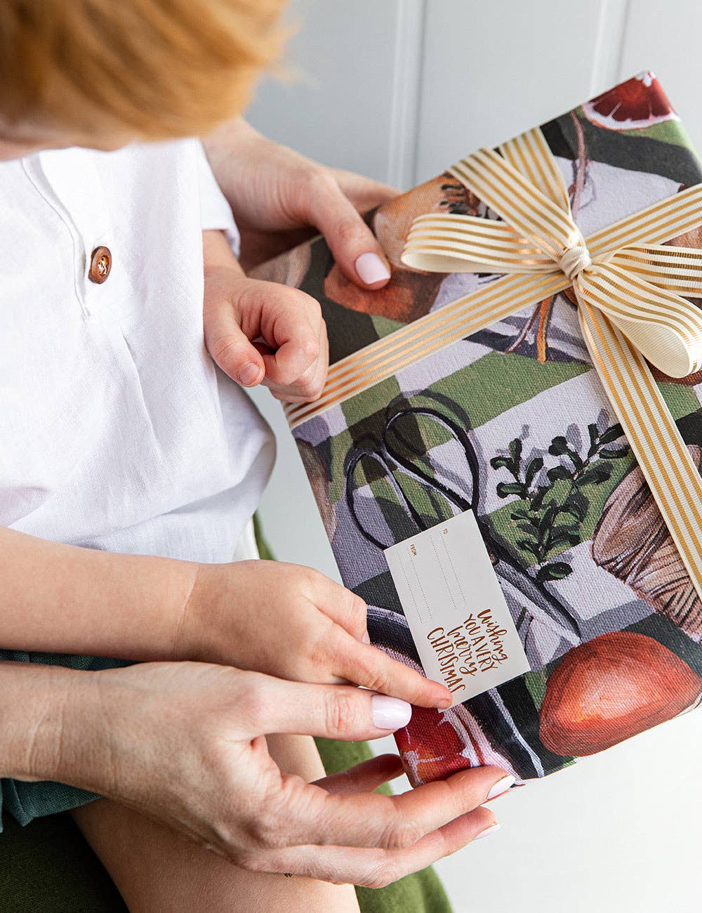 Bespoke Letterpress - Wholesale Ribbon – Gift wrapping - Cream Gold Foil Striped Ribbon - 10 metres16