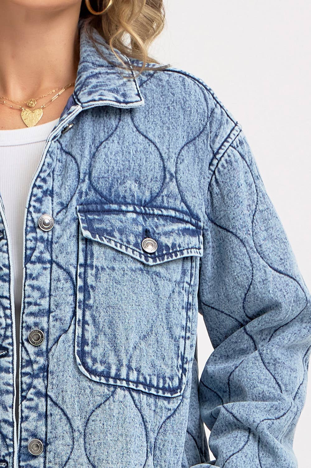 QUILTED DENIM JACKET  for wholesale on Faire9