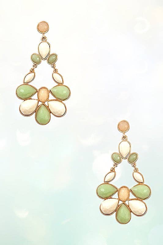 Andrea Bijoux - Wholesale Dangle Earrings - FACETED GEMSTONE DROP DANGLE EARRING1