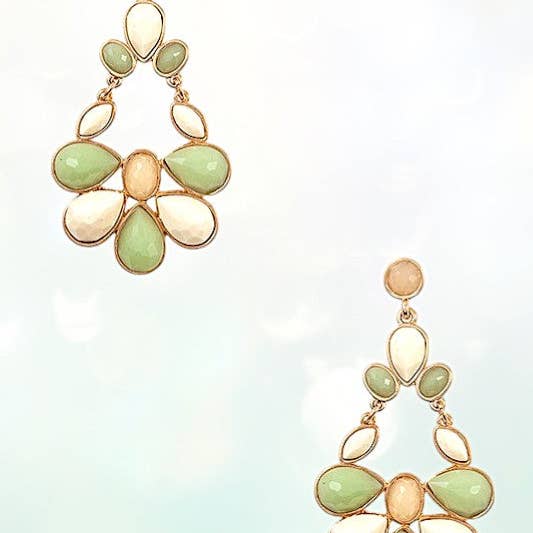 Andrea Bijoux - Wholesale Dangle Earrings - FACETED GEMSTONE DROP DANGLE EARRING1