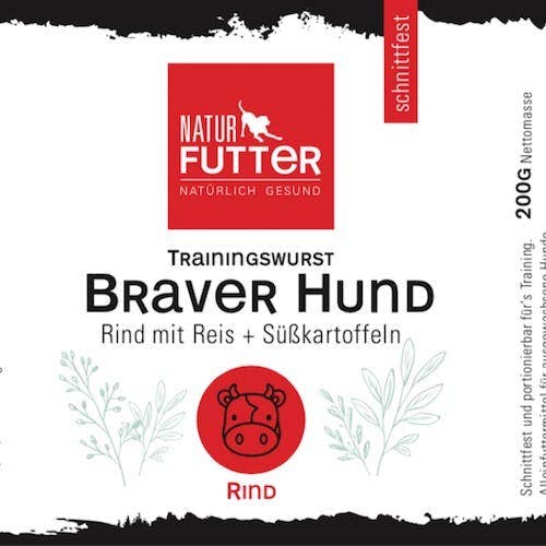 Naturfutter - Vendita all'ingrosso Cibo - Cani - Naturfutter Good dog Menu Manzo – salsiccia naturale per addestramento cani2