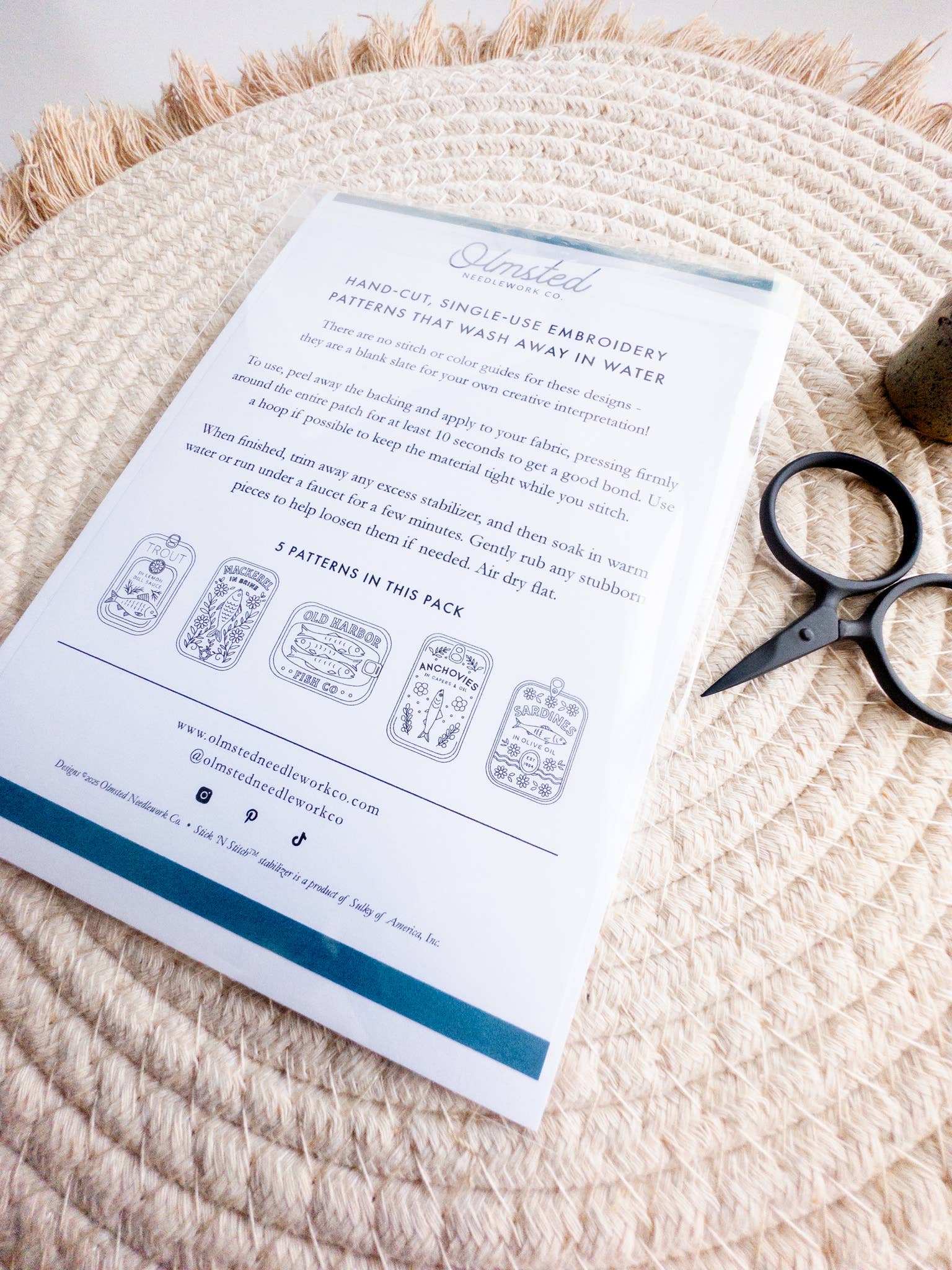 Olmsted Needlework Co. - Wholesale Embroidery/Cross Stitch Supplies - Tinned Fish Embroidery Stick and Stitch Patterns3