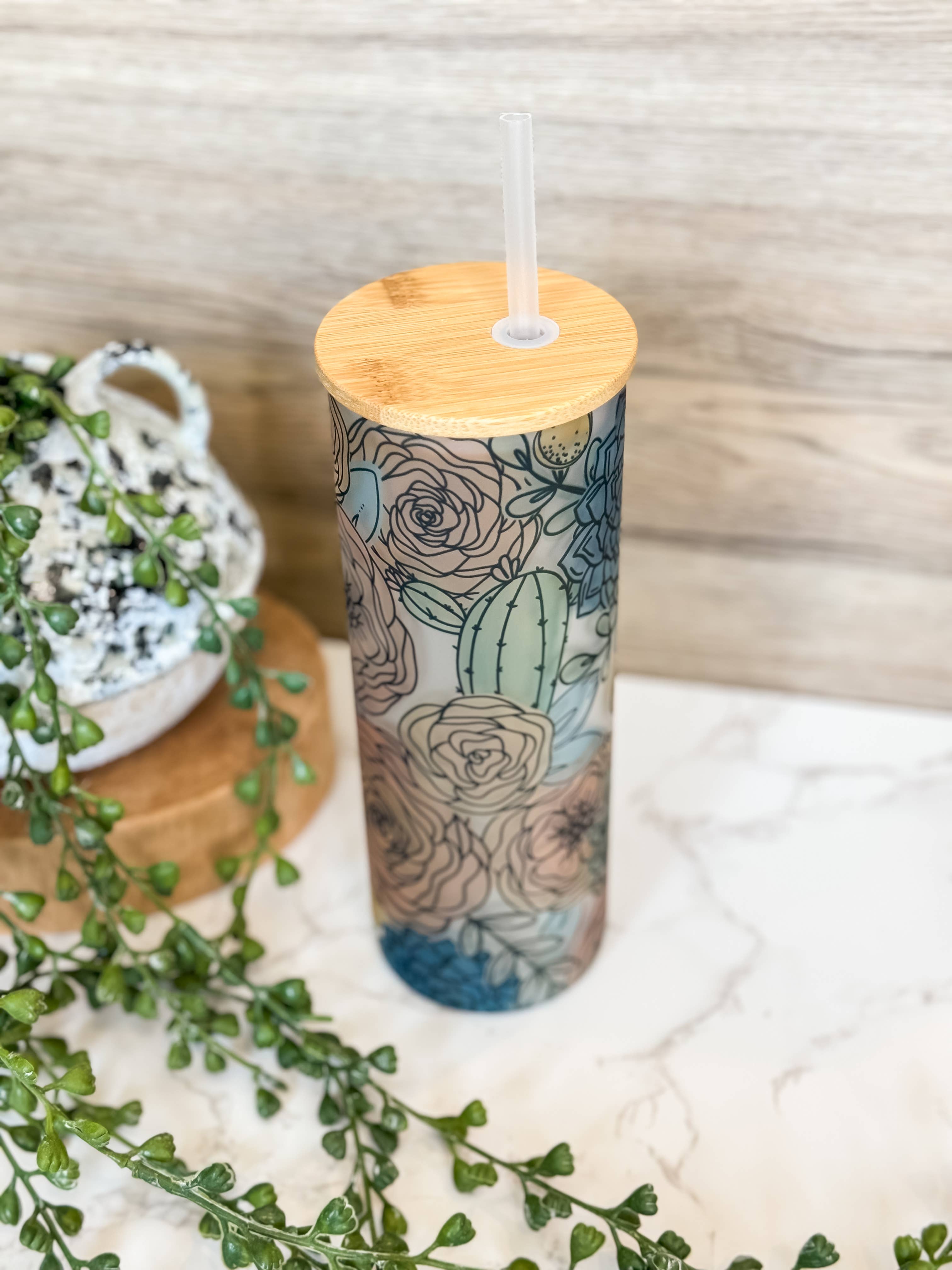 The Inspiration Haven - Wholesale Drinking Glass/Cup - Iced Coffee Cup 25 Oz Glass Tumbler Gift for Her1