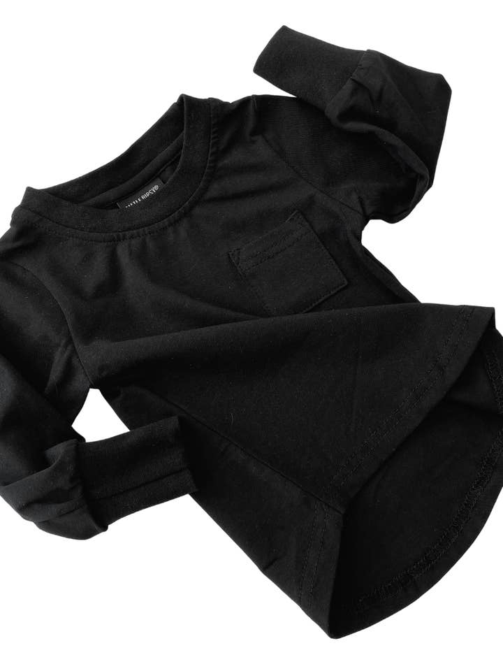 Little Bipsy - Wholesale T-Shirt - Kids - Long Sleeve Pocket Tee - Black5