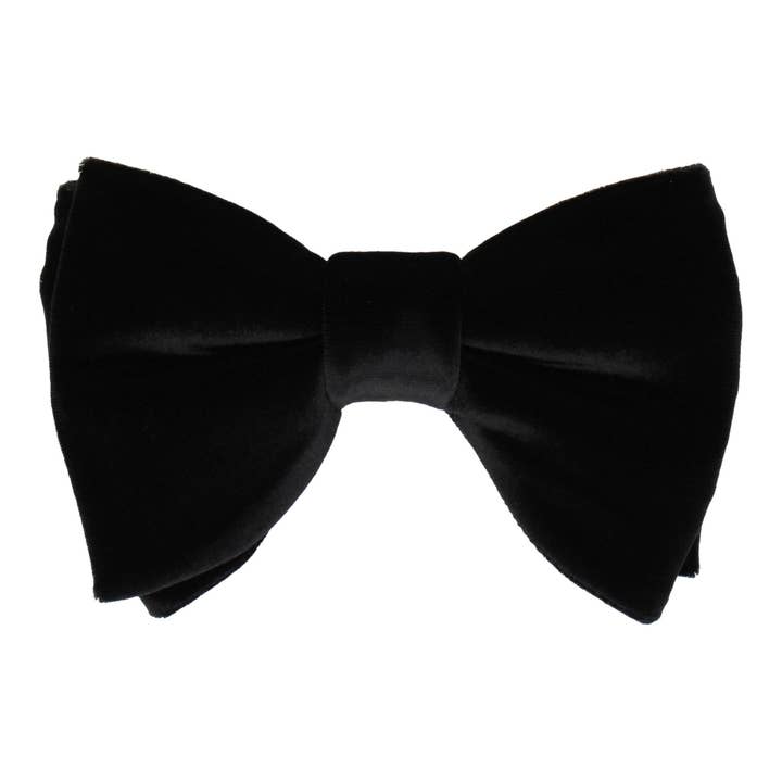 Black Velvet Large Evening Bow Tie for wholesale by Mrs Bow Tie