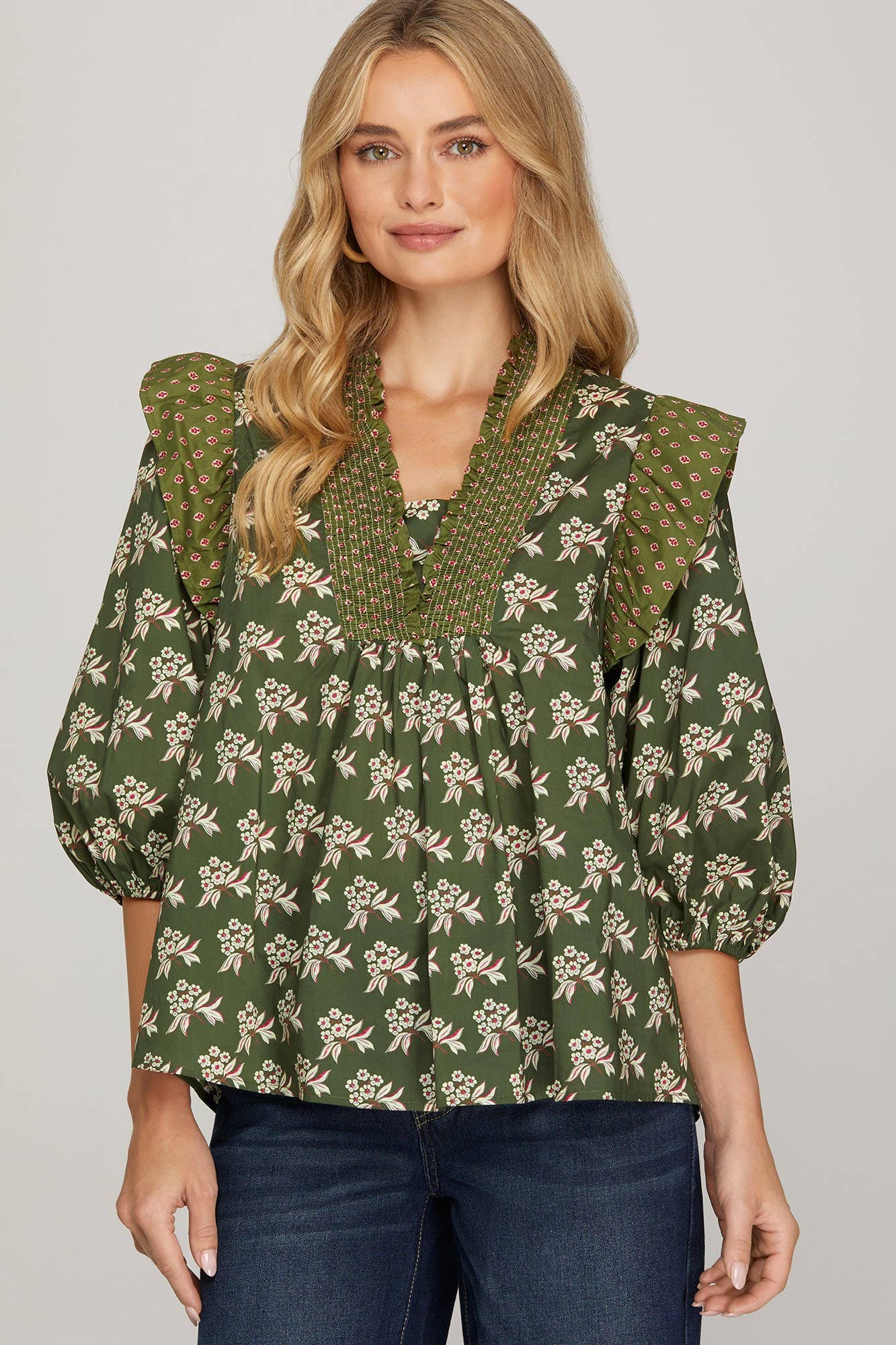 Vanilla Monkey – Engroshandel Bluse - Dame – Vævet Print Top2