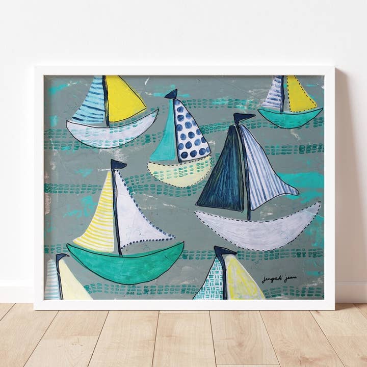 Teal Boats for wholesale by Jengadi Jean Co.