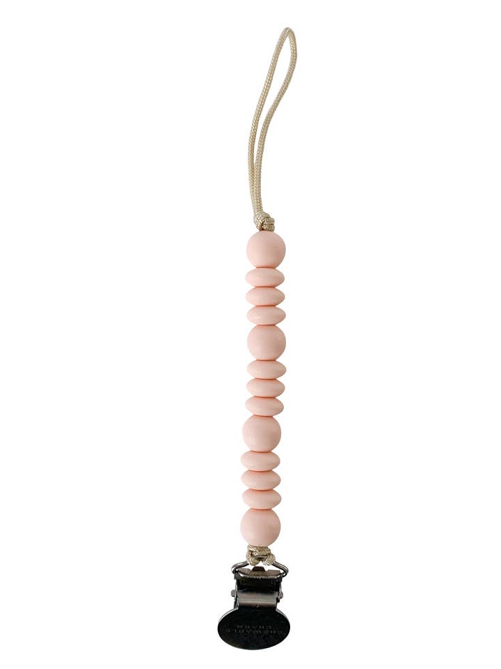 Grace Pacifier Clip - Pale Blush for wholesale by Chewable Charm