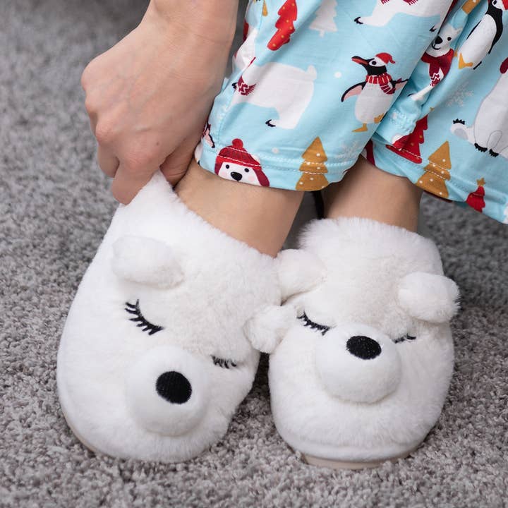 Polar Bear Novelty Slippers - S (6/7) for wholesale by Amanda Blu