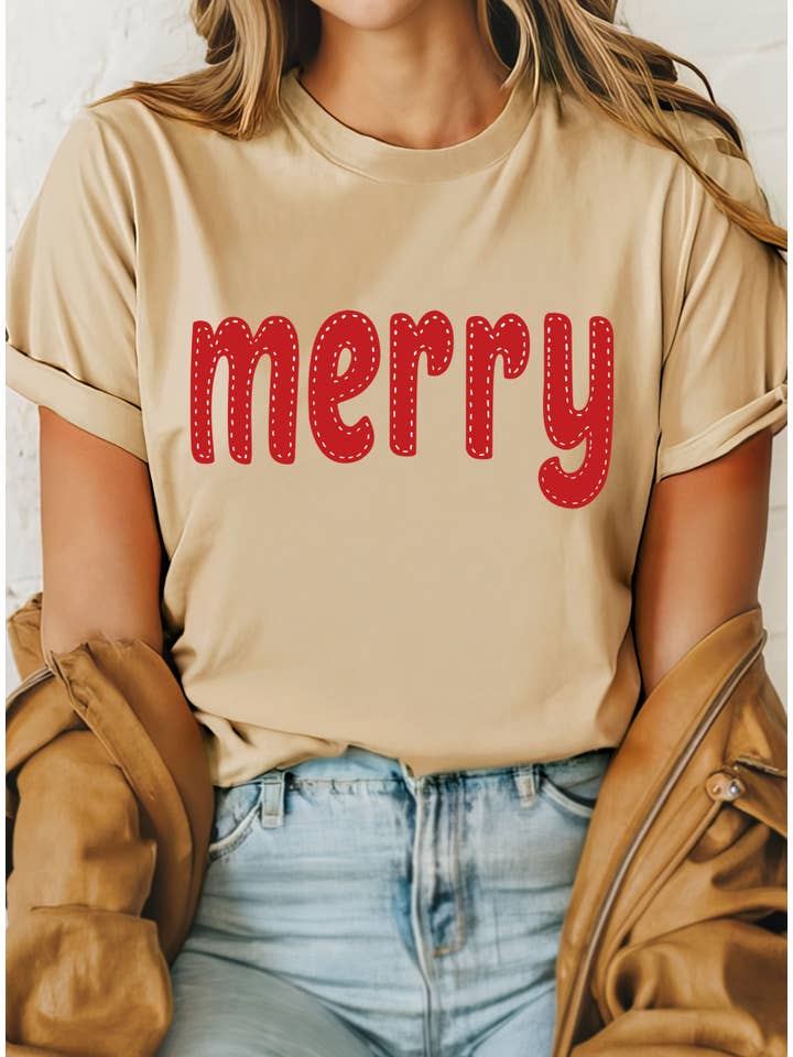 Rustee Clothing - Vendita all'ingrosso Maglietta serigrafata - Donna - MAGLIETTE GRAFICHE MERRY STITCH LOOK2