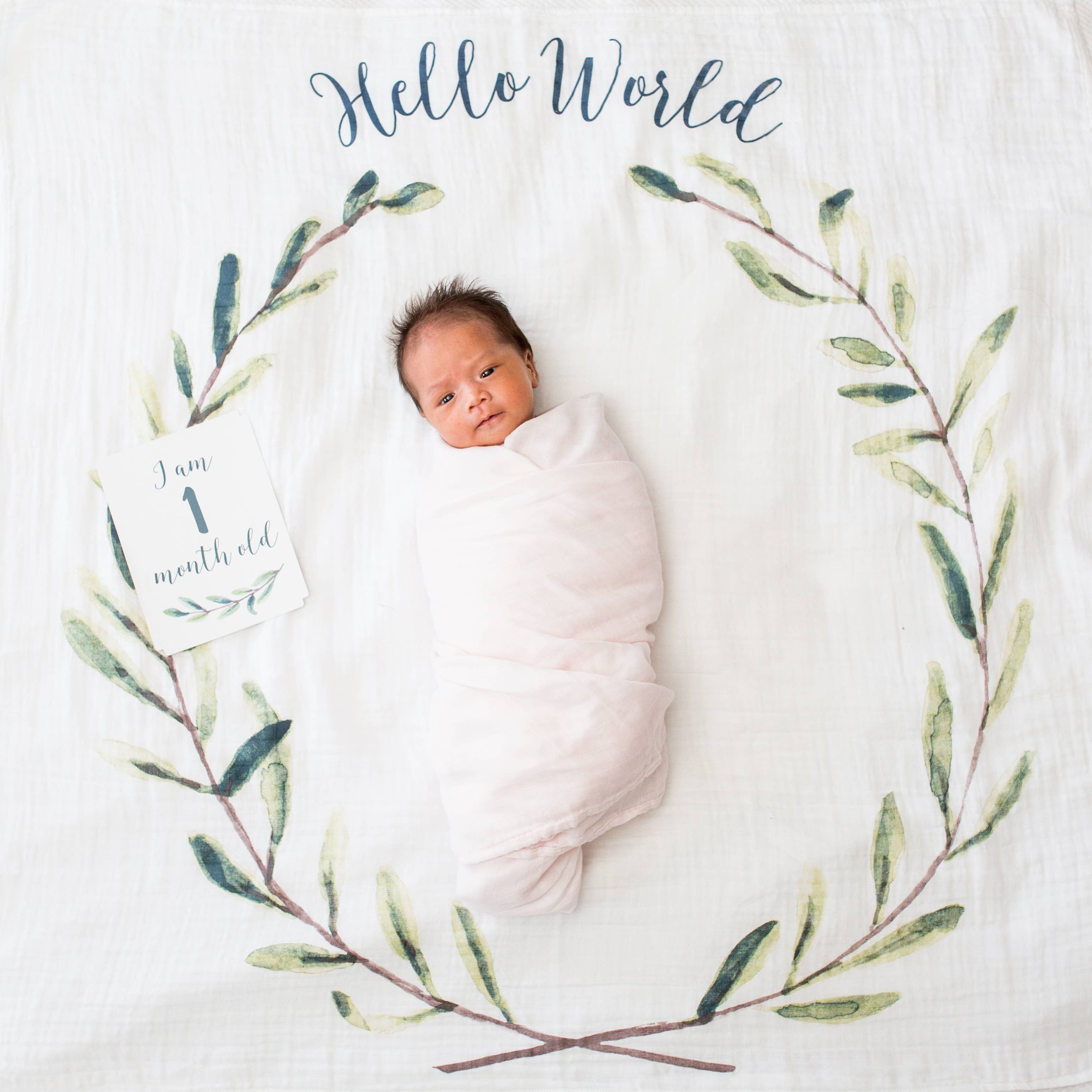 Lulujo Baby - Wholesale Milestone Art/Keepsake - Kids & Baby - Baby’s 1st Year Swaddle & Milestone Card Gift Set- Hello!4
