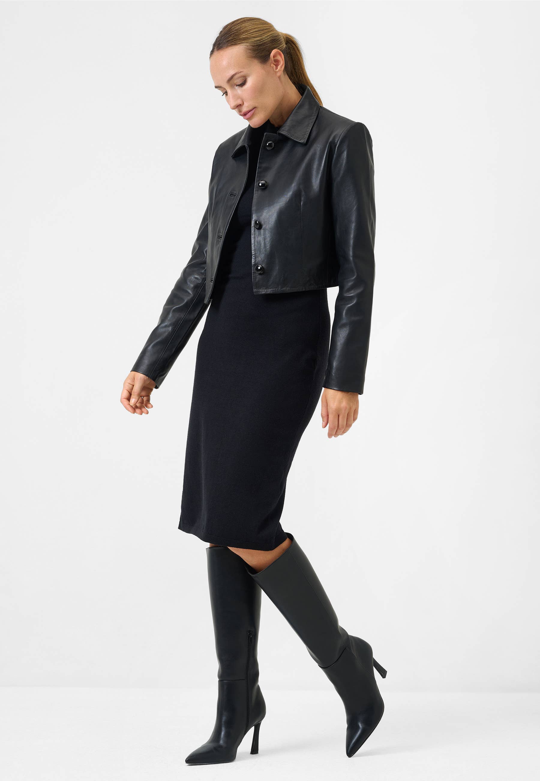 Ricano – wholesale Leather jacket – Women′s – Short Women's Bolero Yolanda - Lamb Nappa Leather5