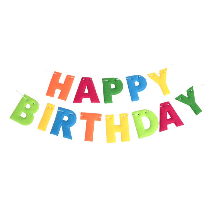 Party Partners - Wholesale Party Sign/Banner - Happy Birthday Padded Felt Banner1