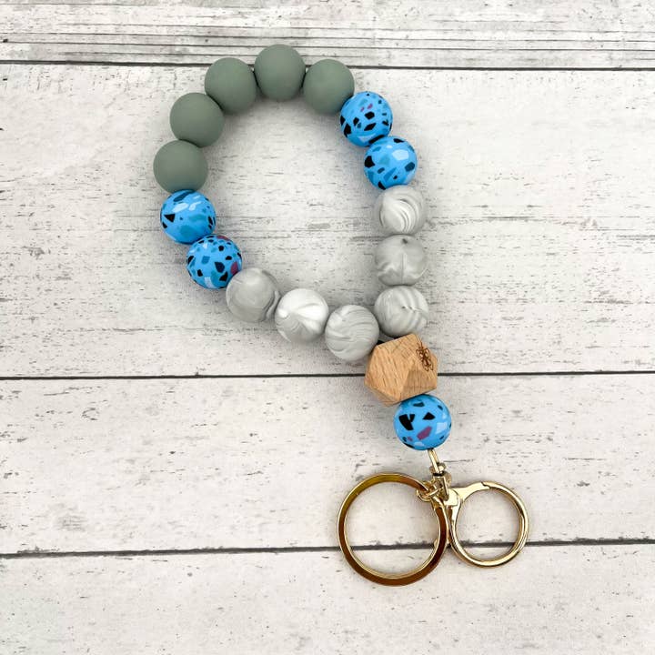 SoapElenGlen – Engroshandel Nøgleringarmbånd – Camouflage silikoneperle nøglering armbånd & charm1