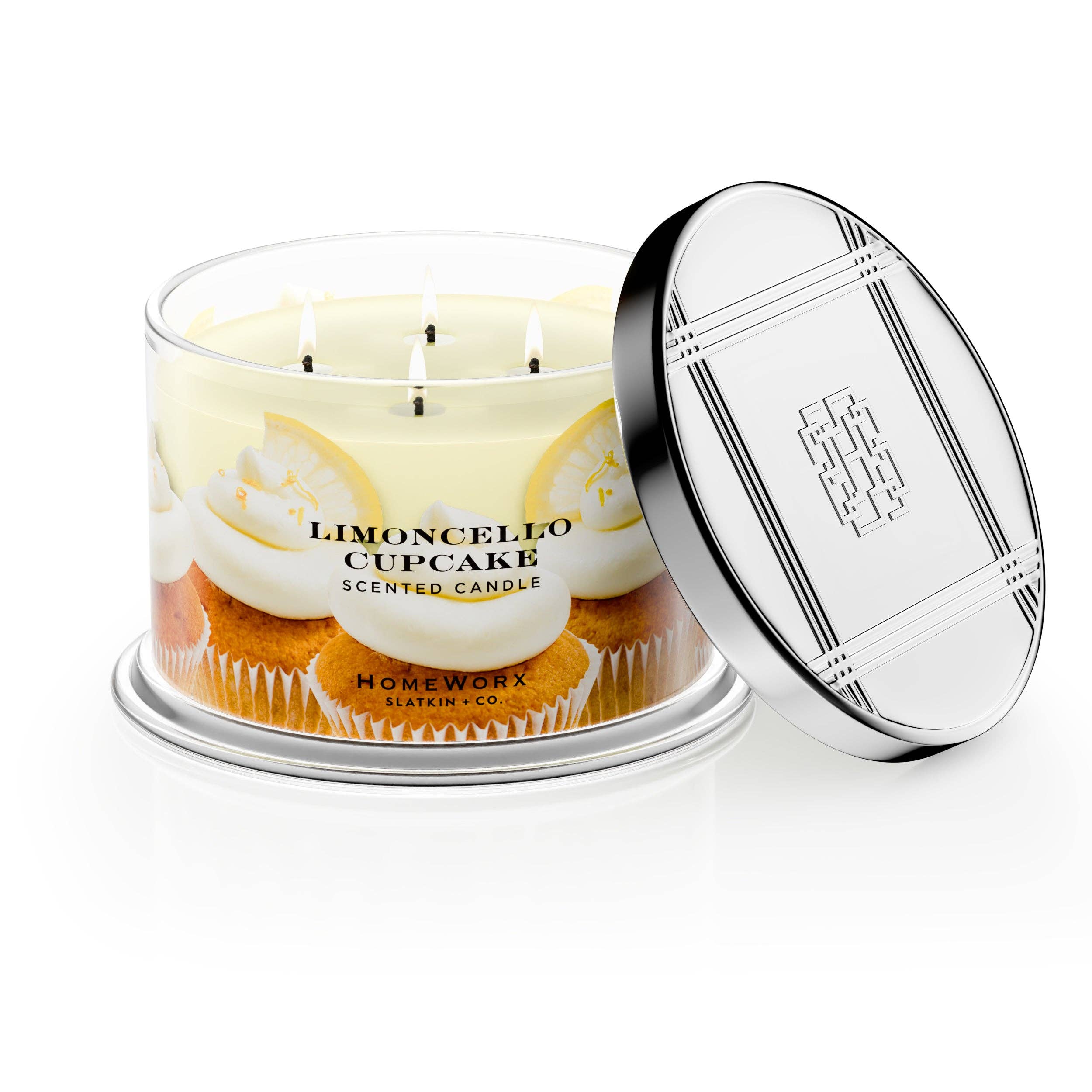 HomeWorx by Slatkin + Co. - Wholesale Jar/Filled Candle - Limoncello Cupcake 4-wick Candle6