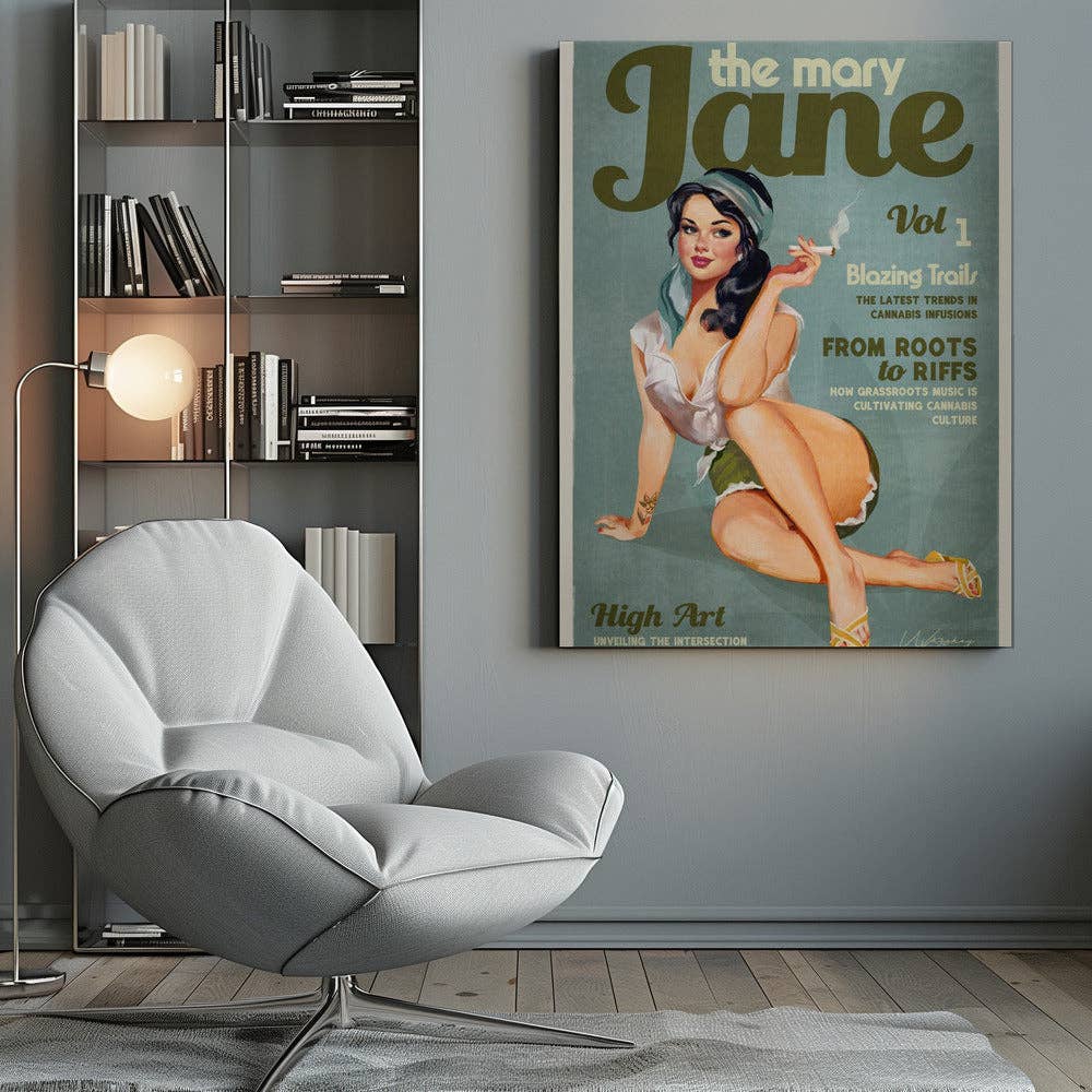 GTA ART - Wholesale Art Print - Wall art Mary Jane Retro Vintage Pinup Cannabis Art4