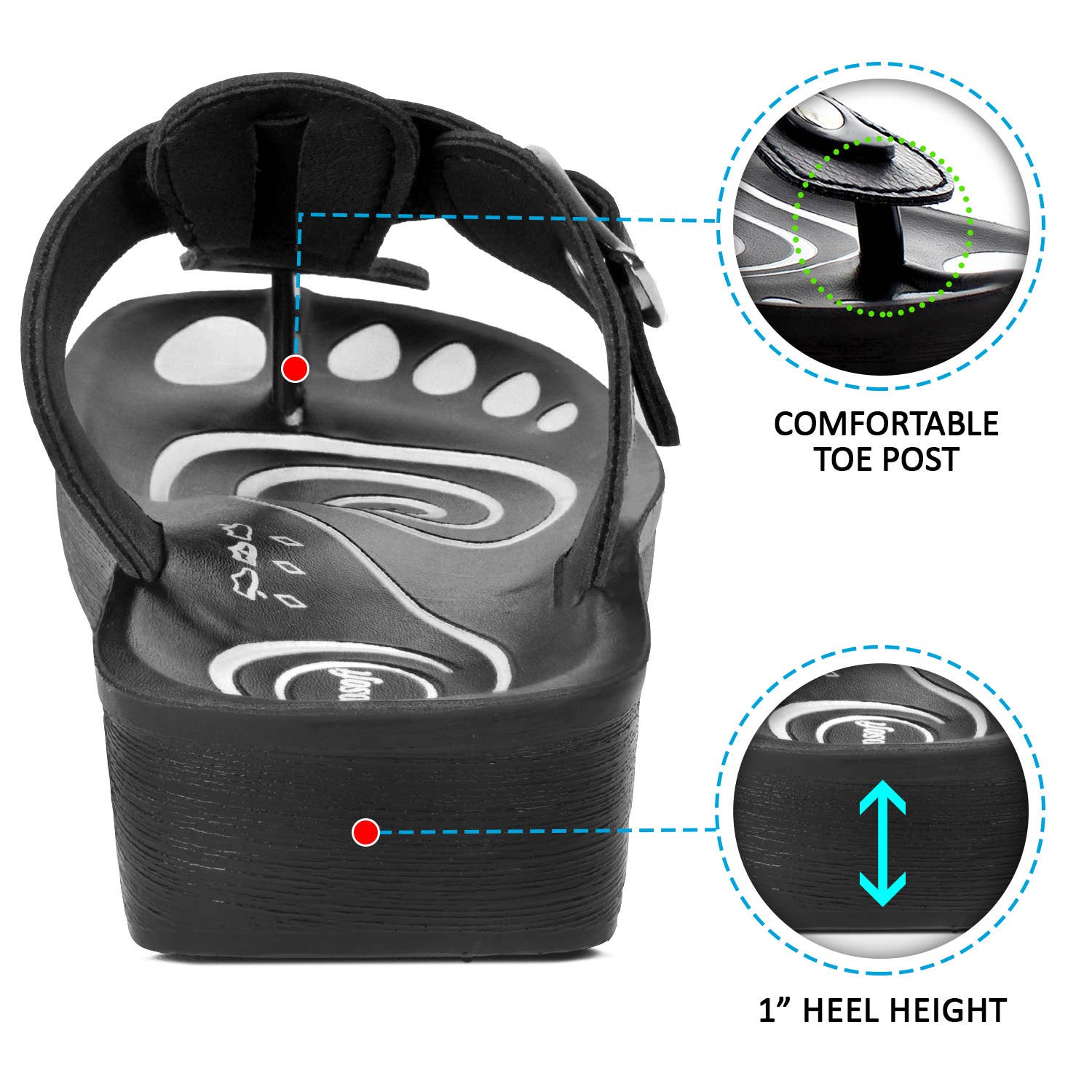 AEROSOFTFOOTWEAR – Engroshandel sandal - Dame – Aerosoft - Freedom T-Strap Sandaler til Kvinder5