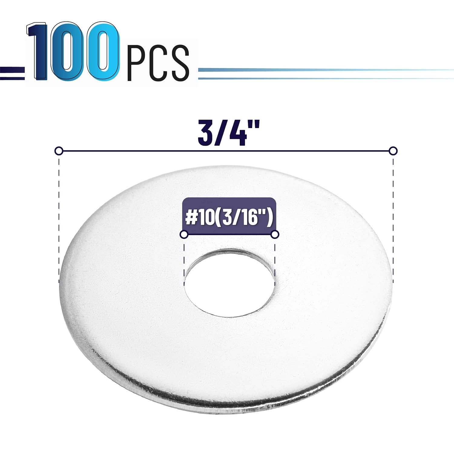 Bates Choice - Wholesale Craft Supplies - Bates- Fender Washers, #10 x 3/4", 100 pcs Stainless Steel1