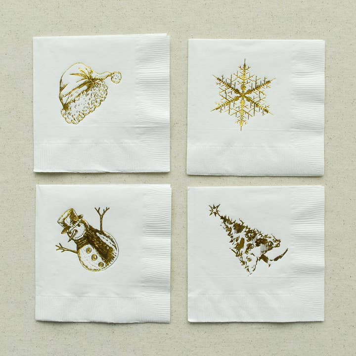Traditional Christmas Beverage Cocktail Napkins for wholesale by Gatherings by Curated Paperie
