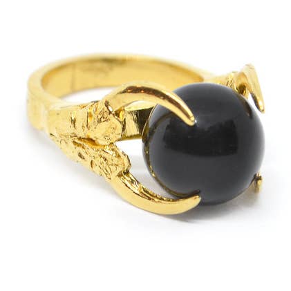 Brigid Black Obsidian Orb Ring for wholesale by Eilisain Jewelry