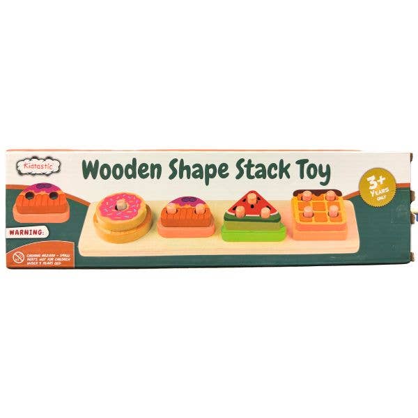 St. Louis Wholesale LLC - Wholesale Stacking Rings Game - Baby - Kidtastic Stack Toy - STEM Play - Wooden Shape Stack Toy Set0