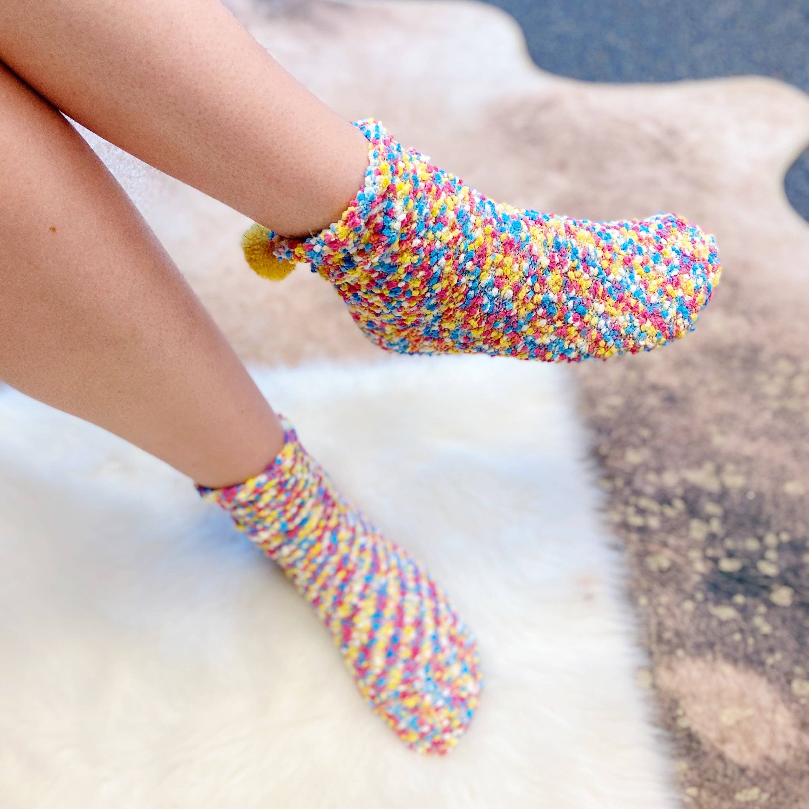 Ellison+Young - Wholesale Socks - Women's - Fuzzy Pom Confetti Socks2
