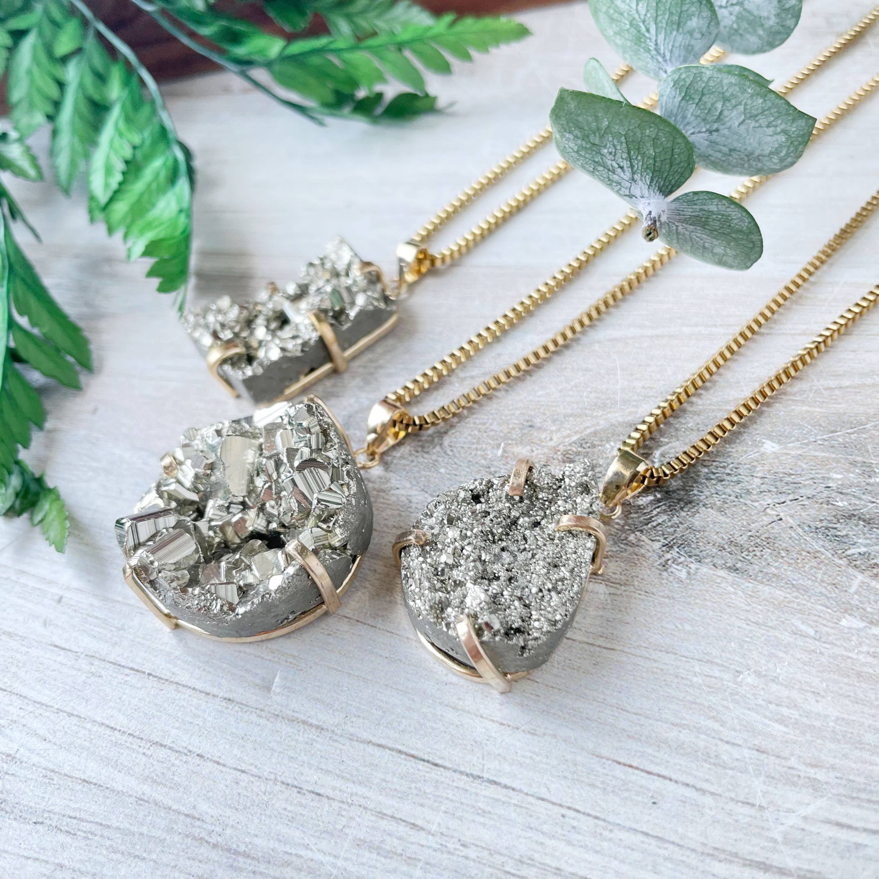 Ewelina Pas Jewelry - Wholesale Pendant/Charm Necklace - Gold Pyrite Prong Necklace4