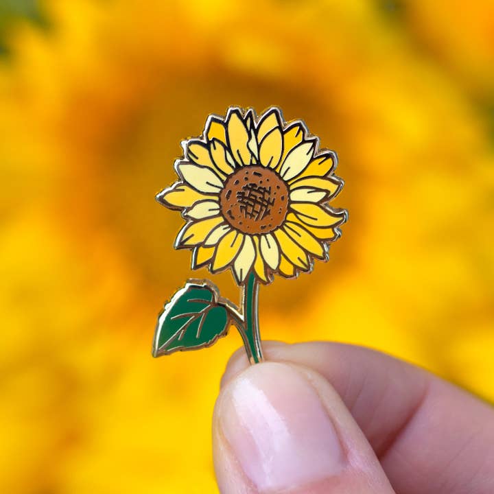 Botanical Bright - Wholesale Lapel Pin/Button - Sunflower Enamel Pin1