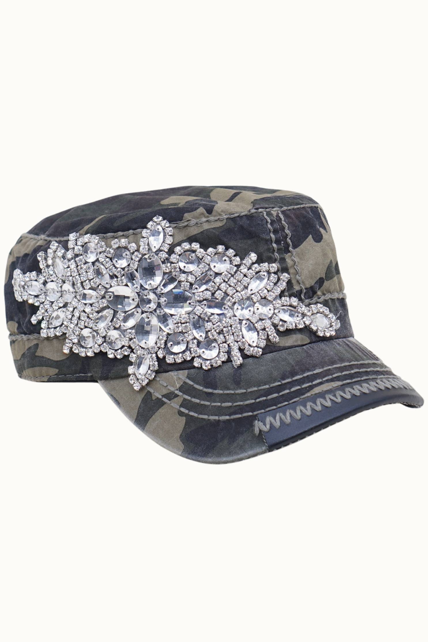 Olive & Pique - Wholesale Honkbalpet - Dames - Abstracte, met juwelen versierde Bling Glitz cadet-pet, verstelbaar20