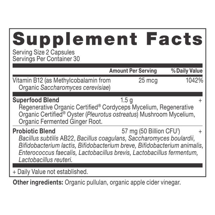 Ancient Nutrition - Wholesale Oral Supplement/Vitamin - Regenerative Organic Certified® Metabolism Support Probiotics | Capsules (60 Capsules)1