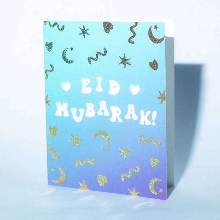 Eid Mubarak Greeting Card — Cosmic Blue Gradient for wholesale by The Ramadan Edit