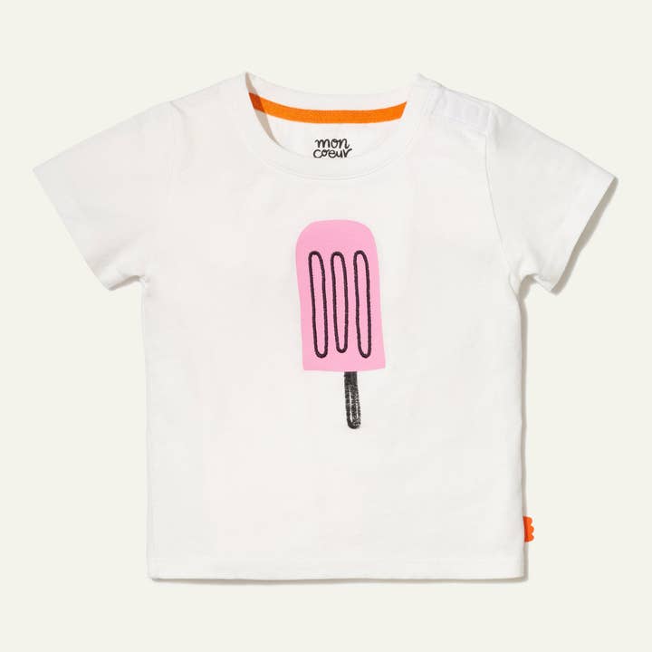 Recycled Cotton Pink Ice Pop Kid T-Shirt for wholesale by Mon Coeur